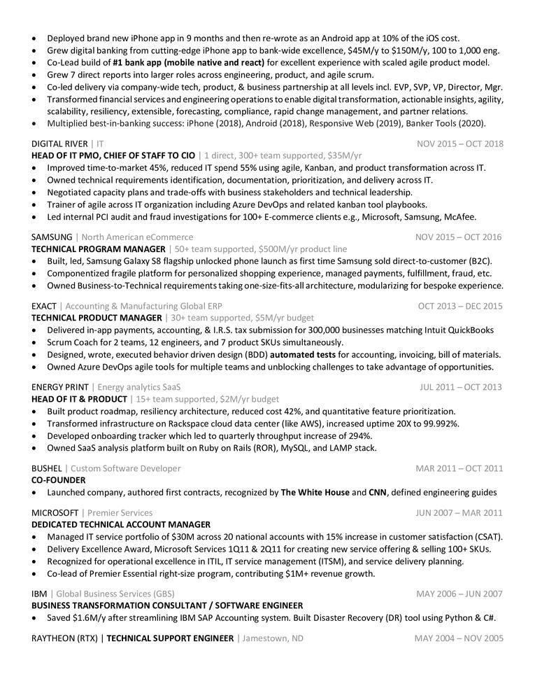 Brian Walsh resume pg2